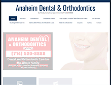 Tablet Screenshot of anaheimdentalortho.com